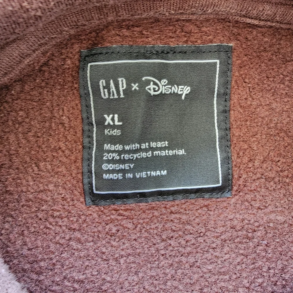 GAP x Disney Mickey Mouse Hoodie Brown Kids XL Graphic Sweatshirt